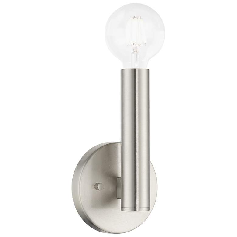 Image 1 Livex Lighting 9" High Modern 1-Light Brushed Nickel ADA Wall Sconce