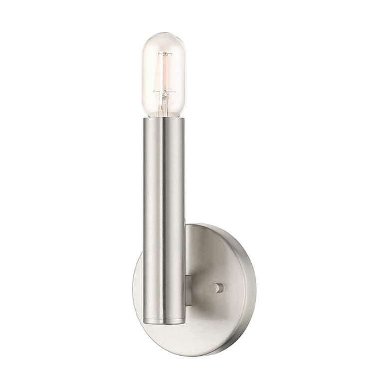 Image 3 Livex Lighting 9" High Modern 1-Light Brushed Nickel ADA Wall Sconce more views