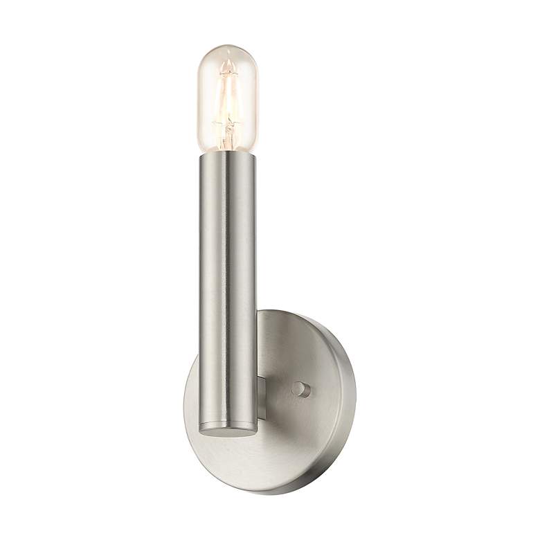 Image 4 Livex Lighting 9" High Modern 1-Light Brushed Nickel ADA Wall Sconce more views