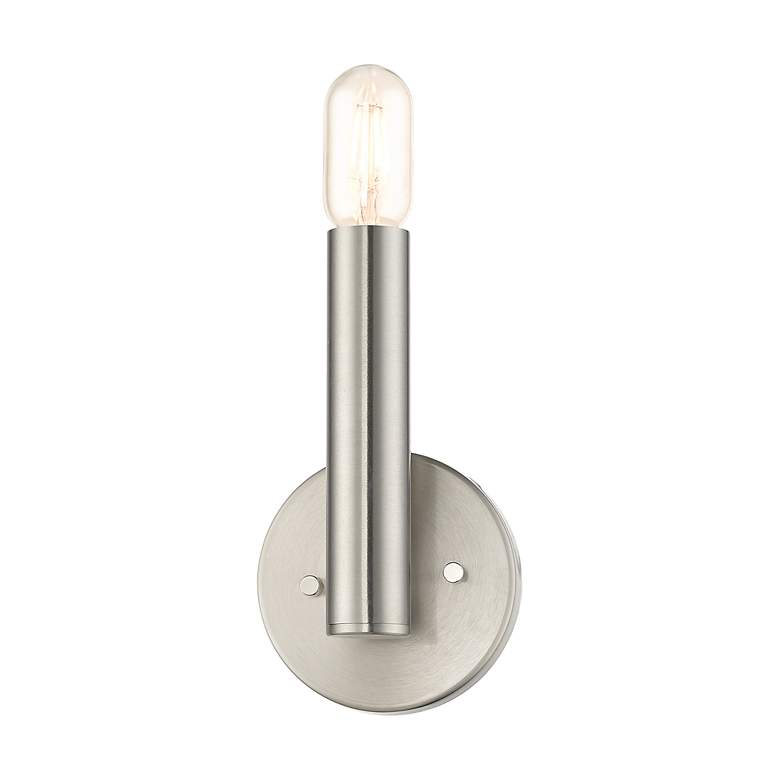 Image 5 Livex Lighting 9" High Modern 1-Light Brushed Nickel ADA Wall Sconce more views