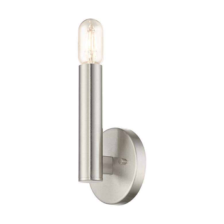 Image 6 Livex Lighting 9" High Modern 1-Light Brushed Nickel ADA Wall Sconce more views
