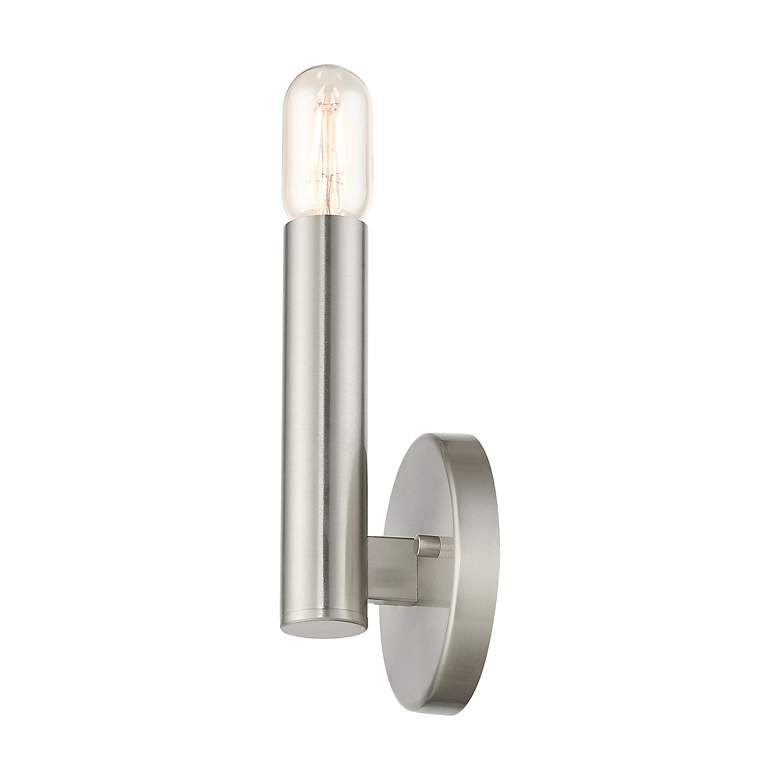 Image 7 Livex Lighting 9" High Modern 1-Light Brushed Nickel ADA Wall Sconce more views
