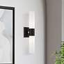 1_Livex Lighting Aero 17 3/4" High Black ADA 2-Light Wall Sconce