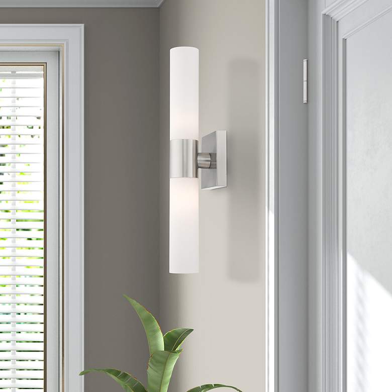 Image 1 Livex Lighting Aero 18" High 2 Light Brushed Nickel Bath Light