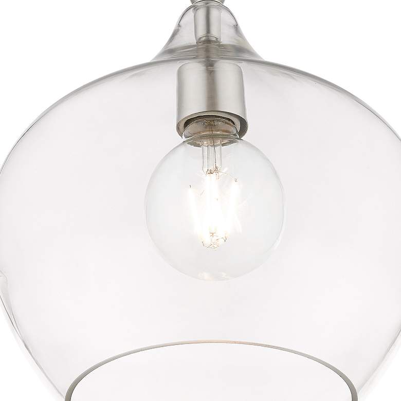 Image 4 Livex Lighting Aldrich 9 3/4" Brushed Nickel Clear Glass Dome Pendant more views