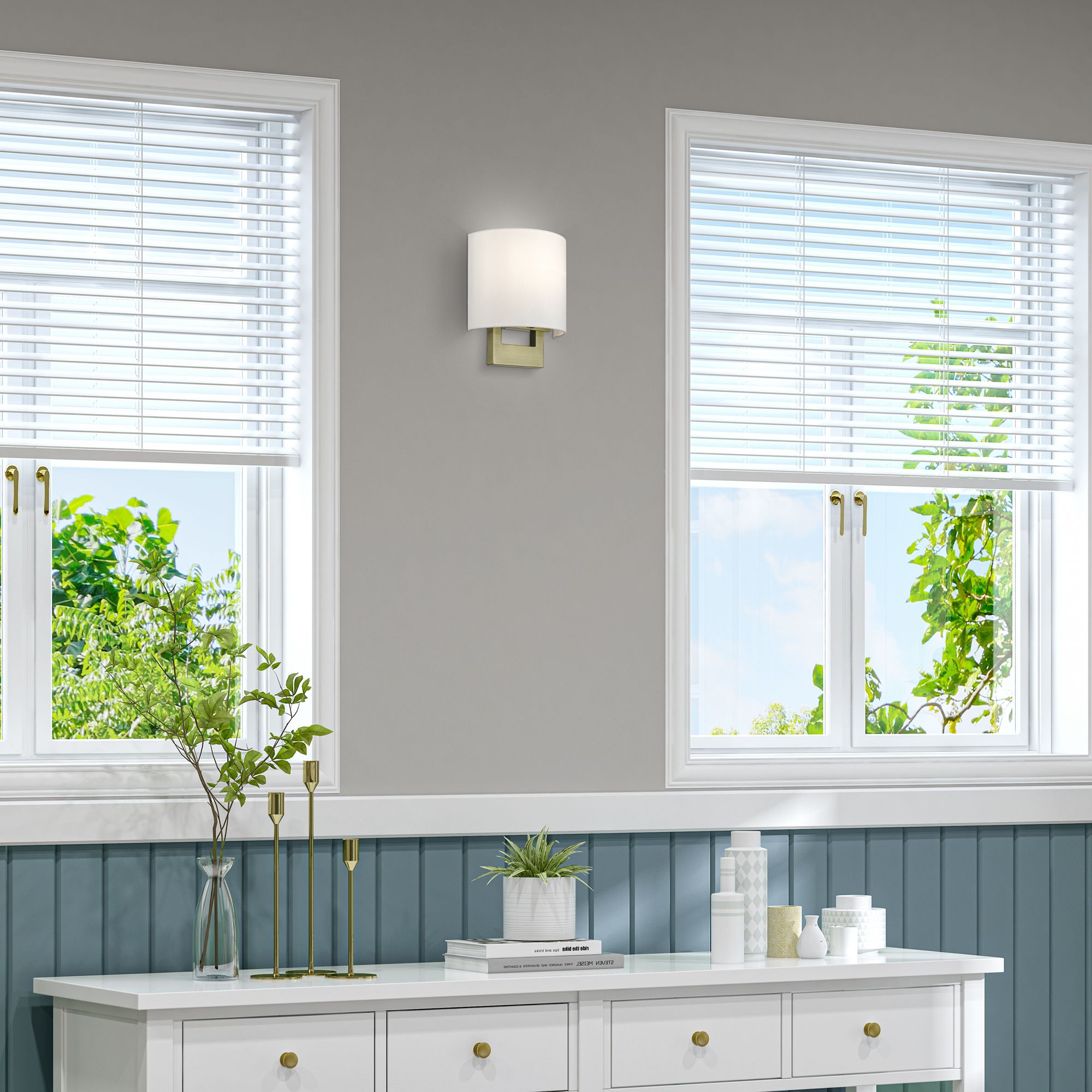 Livex Lighting Allison 8" wide 1-Light Antique Brass ADA Wall Sconce