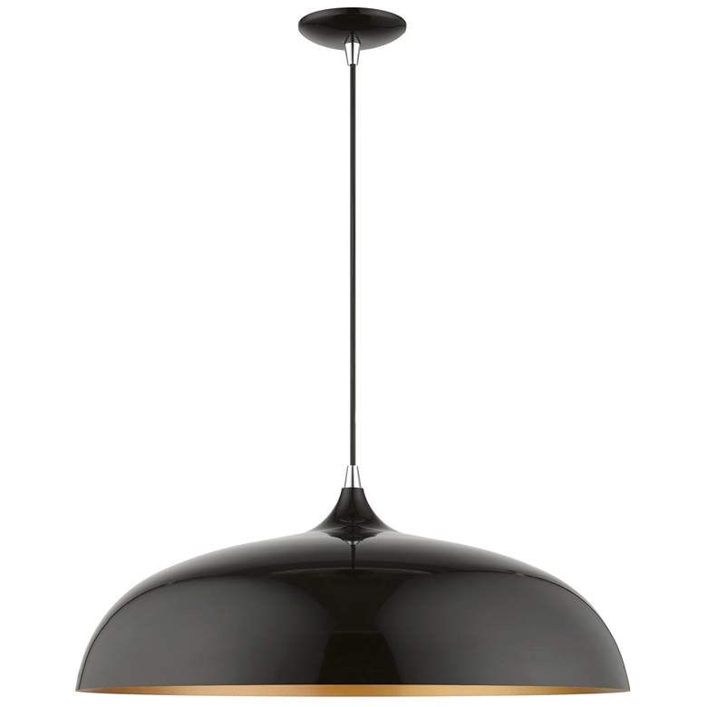 Image 1 Livex Lighting Amador 23 3/4 inch Wide Black and Chrome Dome Pendant
