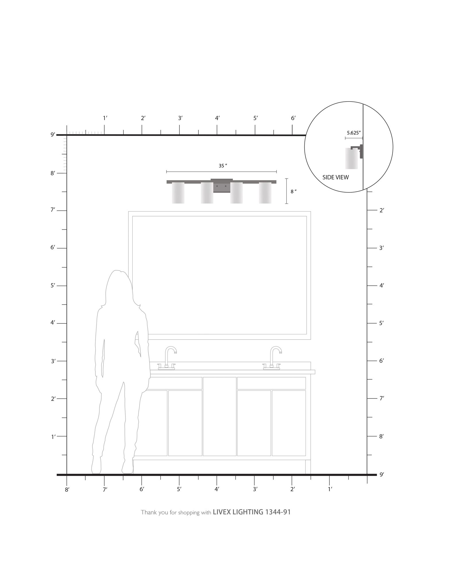 Livex Lighting Astoria 35" Wide 4-Light Brushed Nickel Vanity Light