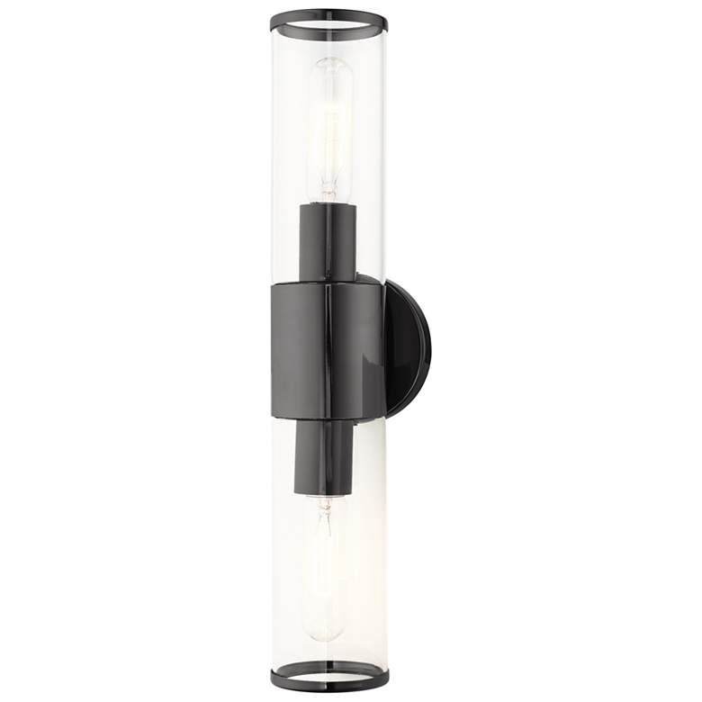 Image 1 Livex Lighting Banca 18 1/2" High Black Chrome 2-Light Wall Sconce