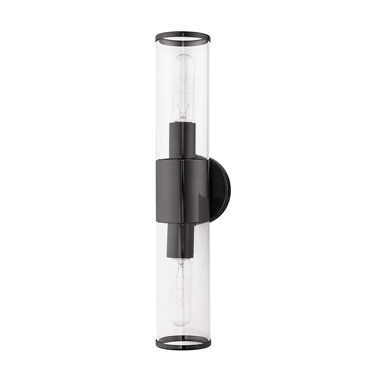 Image 2 Livex Lighting Banca 18 1/2" High Black Chrome 2-Light Wall Sconce more views