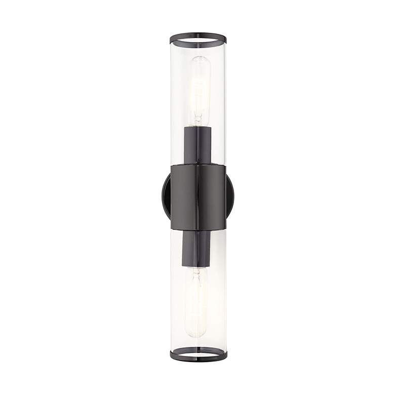 Image 3 Livex Lighting Banca 18 1/2" High Black Chrome 2-Light Wall Sconce more views