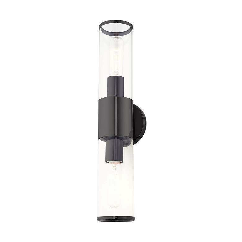 Image 4 Livex Lighting Banca 18 1/2" High Black Chrome 2-Light Wall Sconce more views