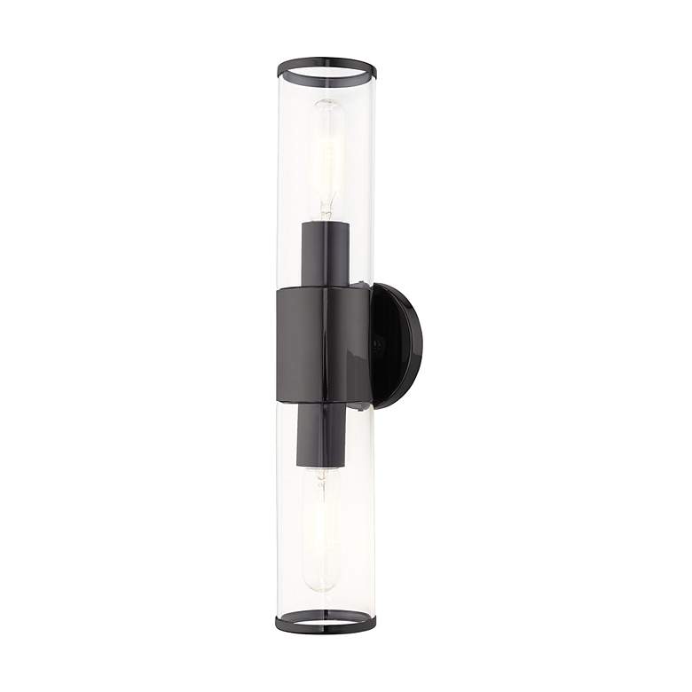 Image 6 Livex Lighting Banca 18 1/2" High Black Chrome 2-Light Wall Sconce more views