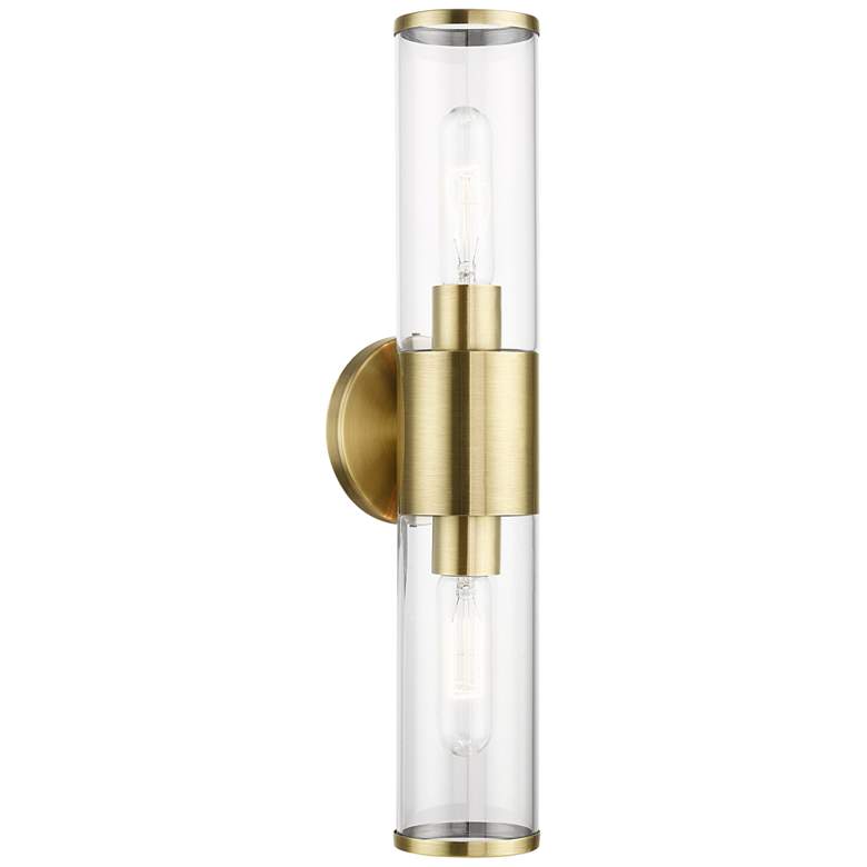 Image 1 Livex Lighting Bancroft 18 1/2" High Antique Brass ADA Wall Sconce