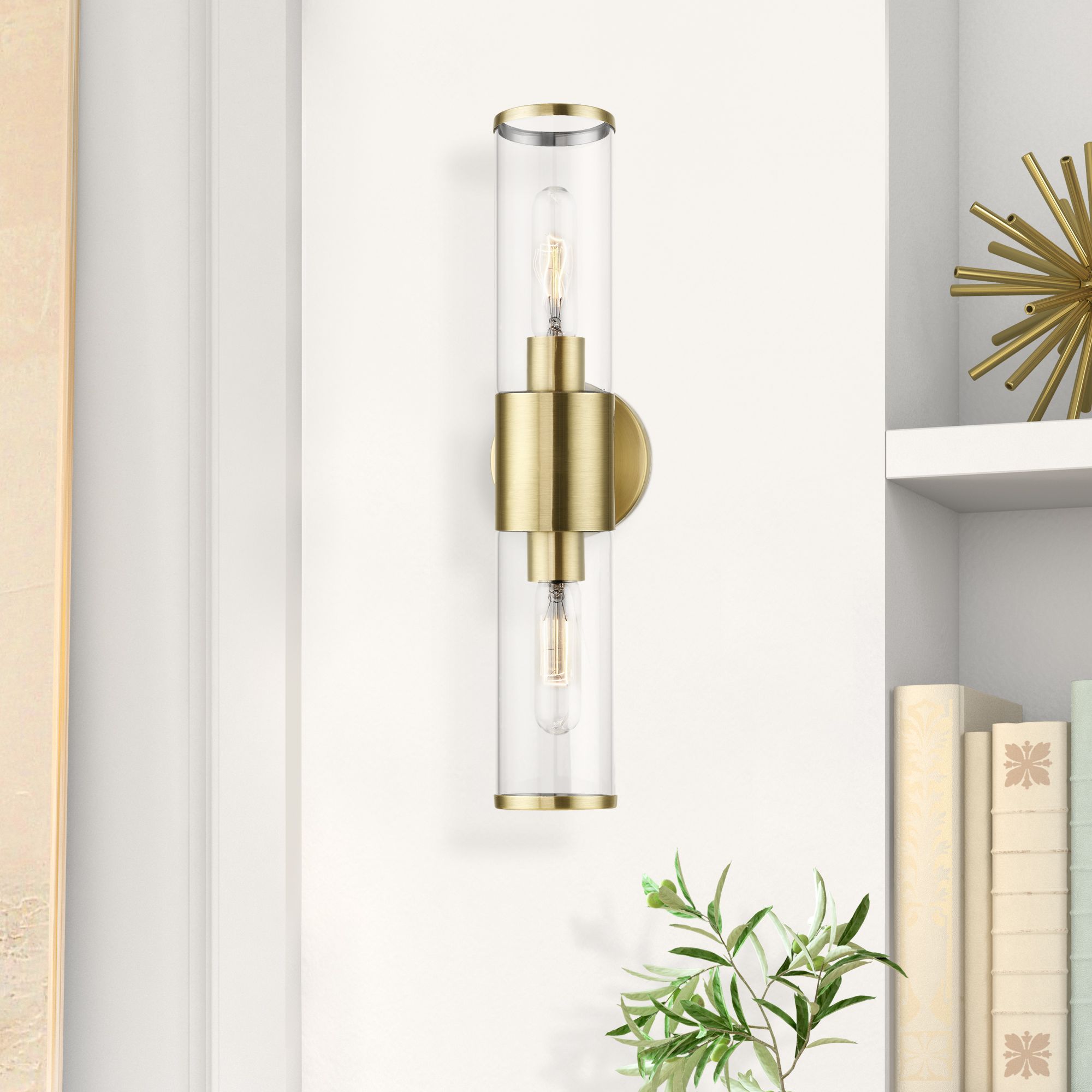 Livex Lighting Bancroft 18 1/2" High Antique Brass ADA Wall Sconce