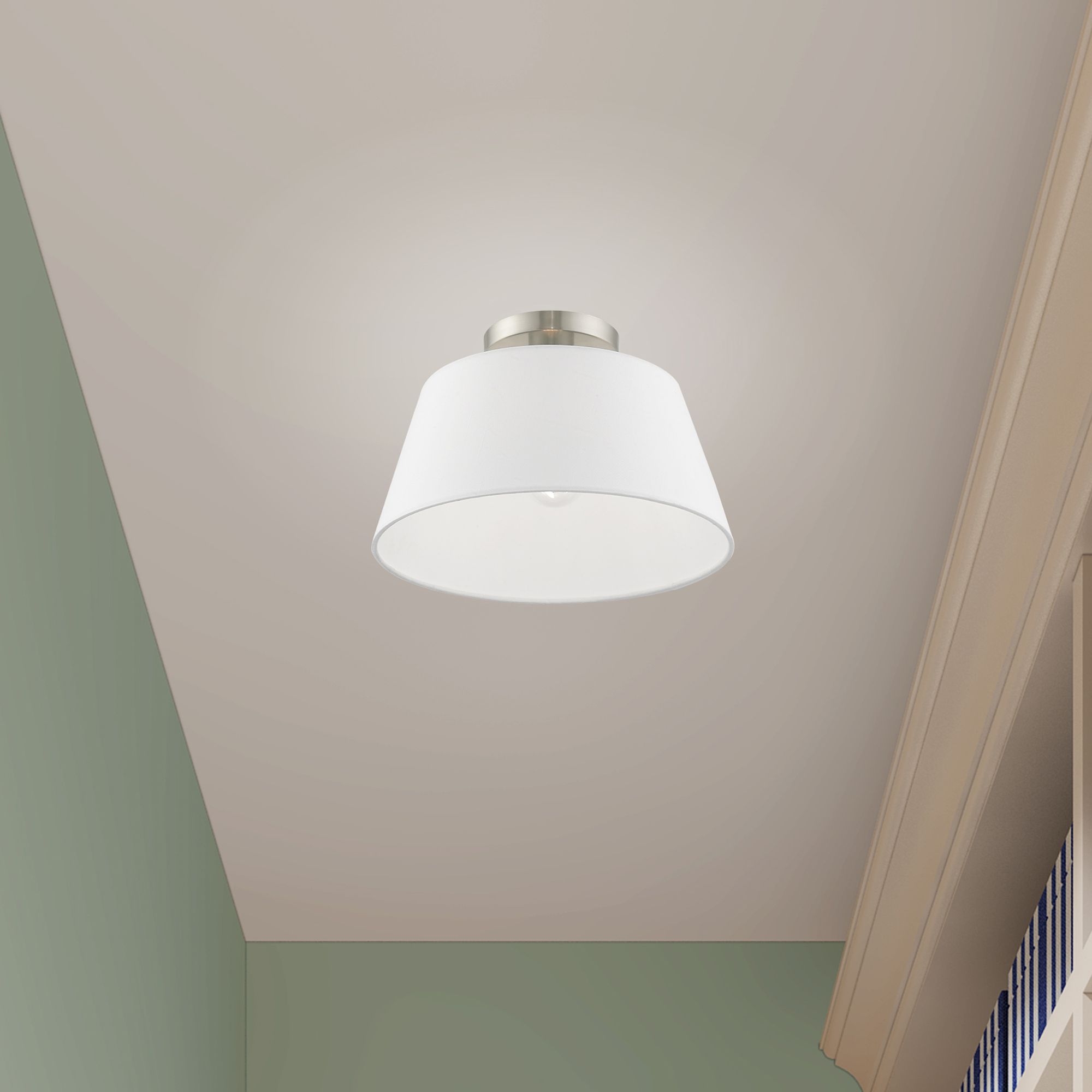 Livex Lighting Belclaire 13" Wide 1-Light Brushed Nickel Ceiling Mount