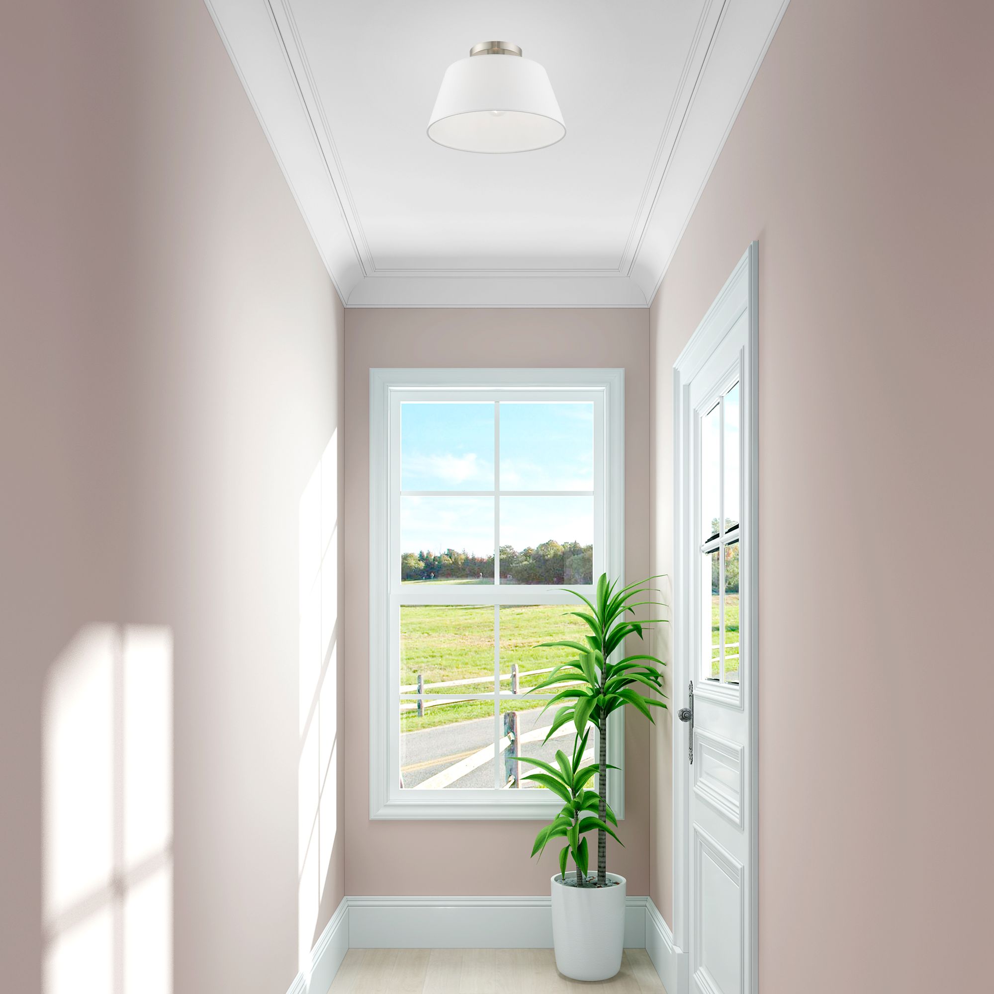 Livex Lighting Belclaire 13" Wide 1-Light Brushed Nickel Ceiling Mount