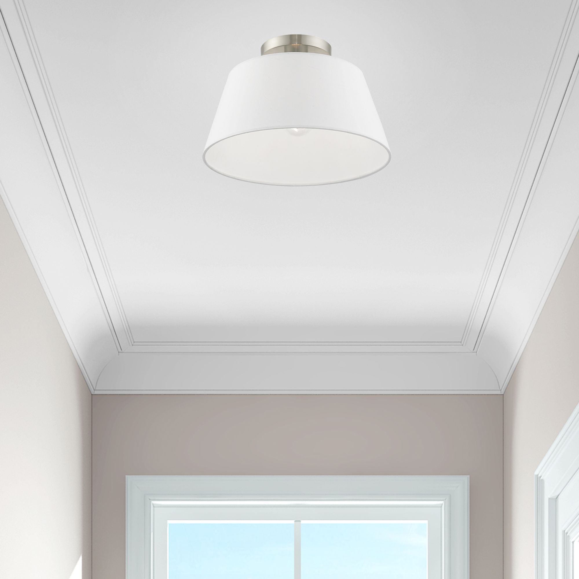 Livex Lighting Belclaire 13" Wide 1-Light Brushed Nickel Ceiling Mount
