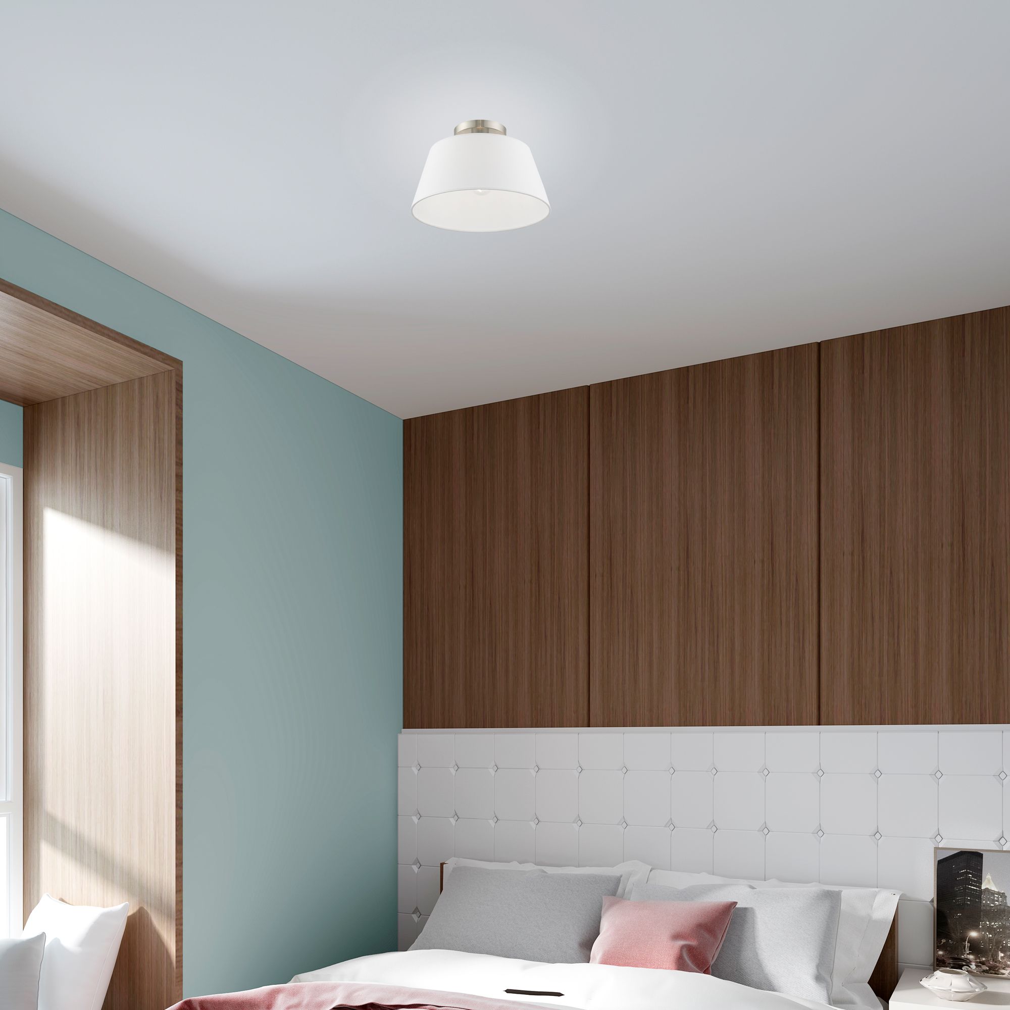 Livex Lighting Belclaire 13" Wide 1-Light Brushed Nickel Ceiling Mount