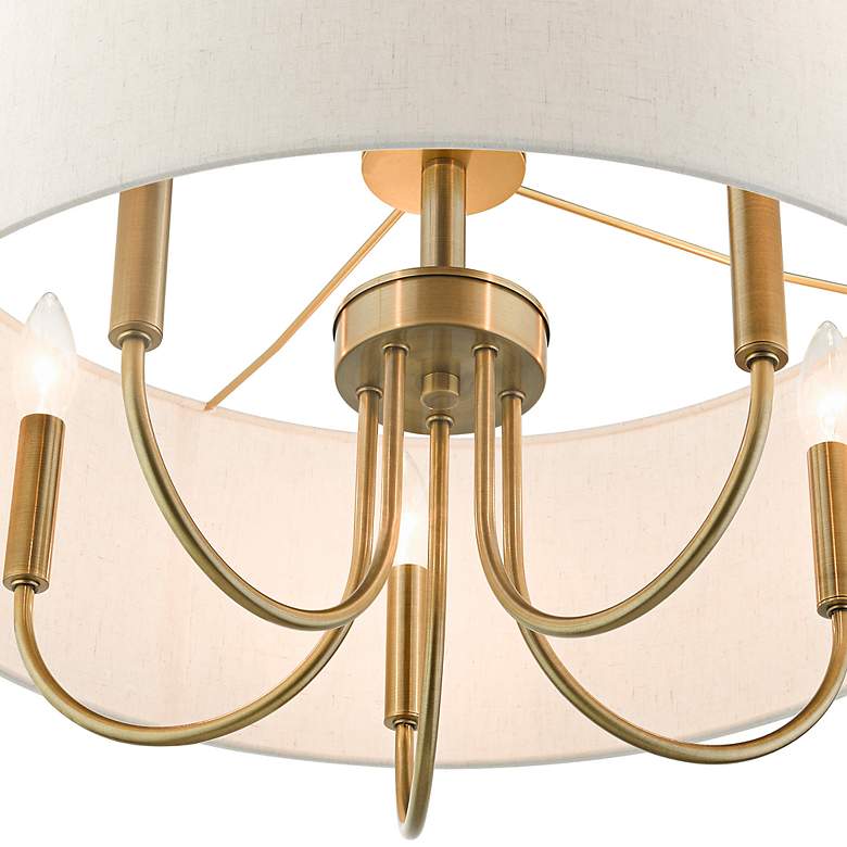 Image 4 Livex Lighting Blossom 22" Wide Antique Brass 5-Light Drum Chandelier more views