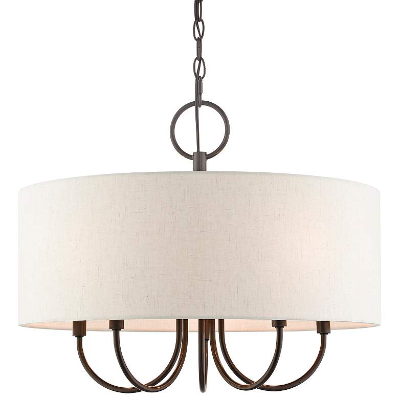 Image 3 Livex Lighting Blossom 22" Wide English Bronze Drum Pendant Light