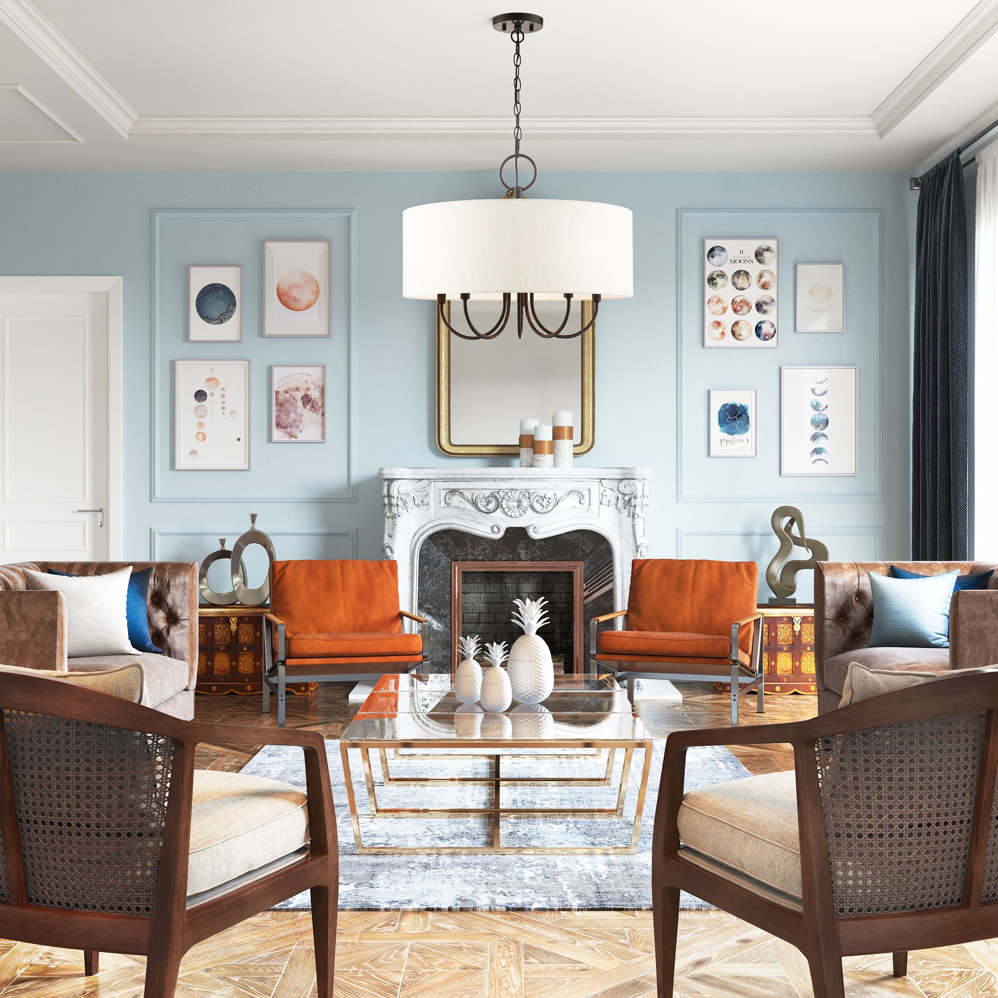 Livex Lighting Blossom 22" Wide English Bronze Drum Pendant Light in scene