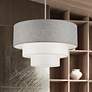 1_Livex Lighting Brookmeade 23" Gray and White Tiered Drum Chandelier