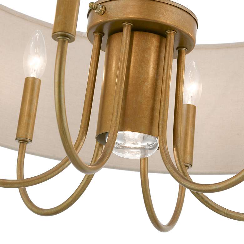 Image 7 Livex Lighting Burnett 24" Wide Antique Gold 7-Light Drum Chandelier more views