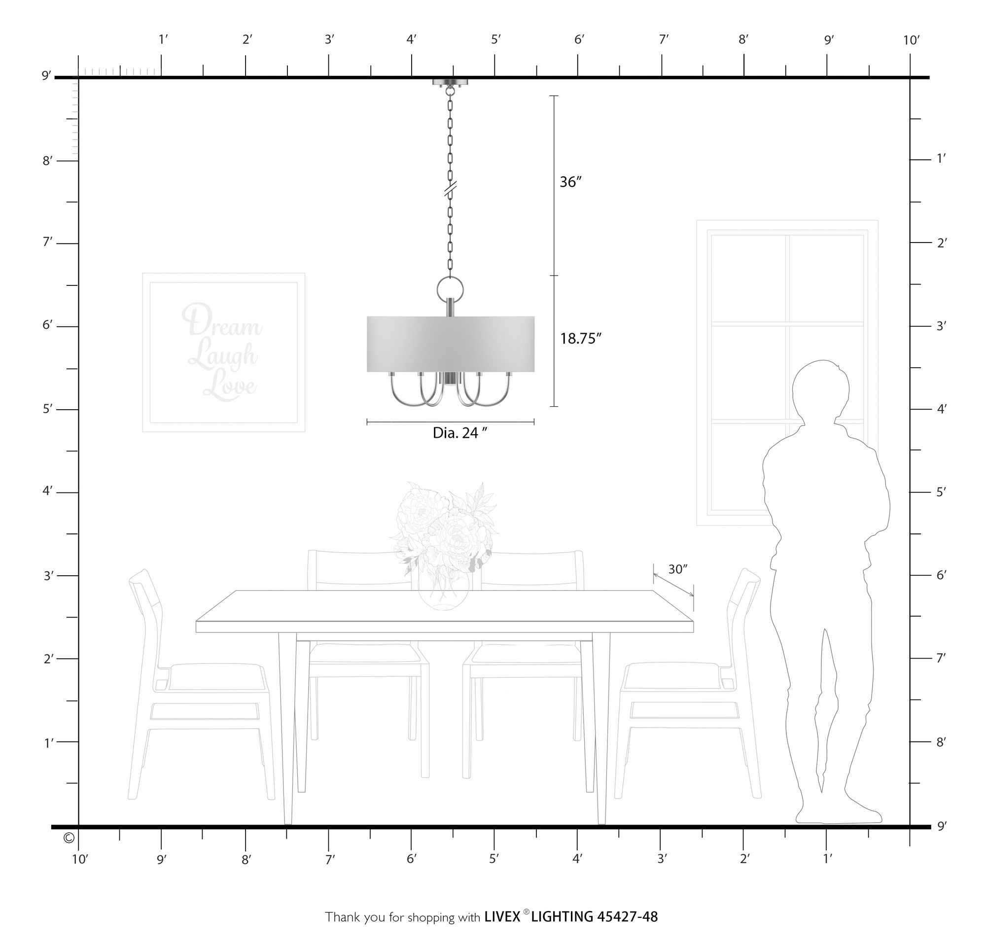 Livex Lighting Burnett 24" Wide Antique Gold 7-Light Drum Chandelier