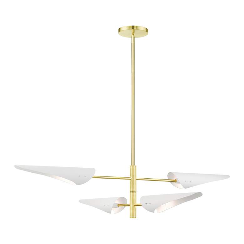 Image 3 Livex Lighting Capistrano 38" Satin Brass 4-Light Modern Chandelier more views