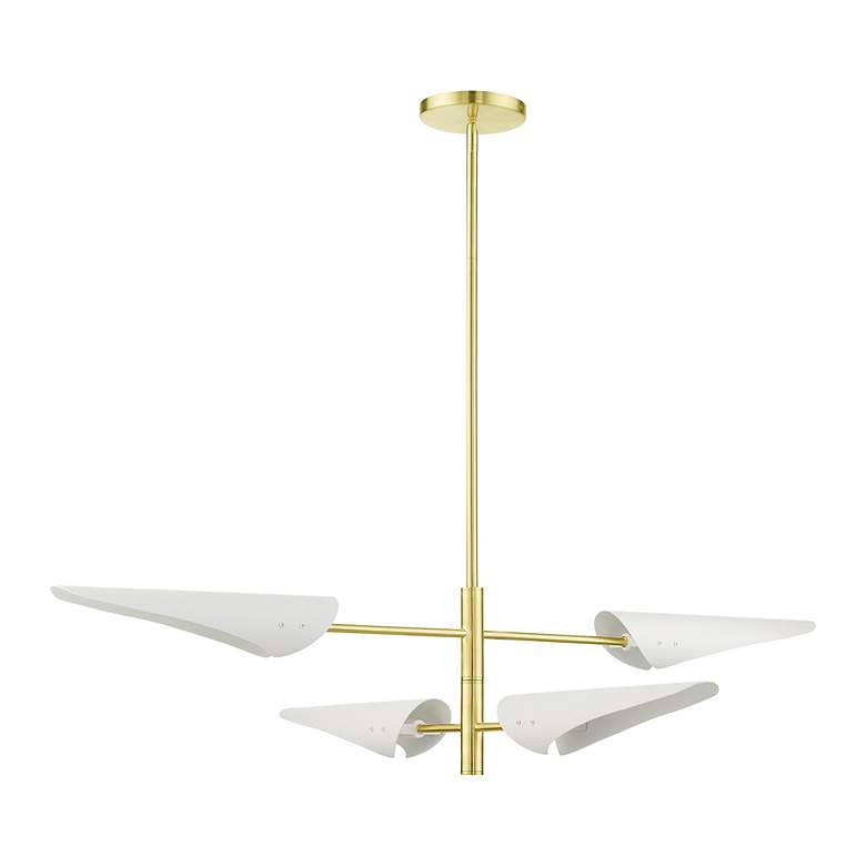Image 4 Livex Lighting Capistrano 38" Satin Brass 4-Light Modern Chandelier more views