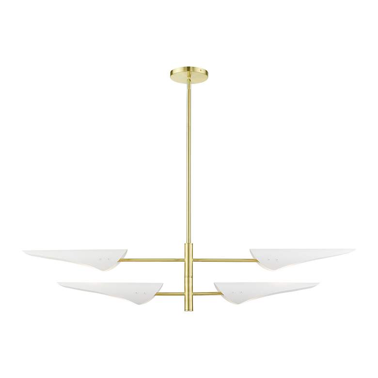 Image 5 Livex Lighting Capistrano 38" Satin Brass 4-Light Modern Chandelier more views