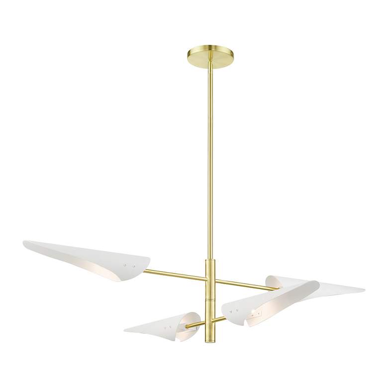 Image 6 Livex Lighting Capistrano 38" Satin Brass 4-Light Modern Chandelier more views