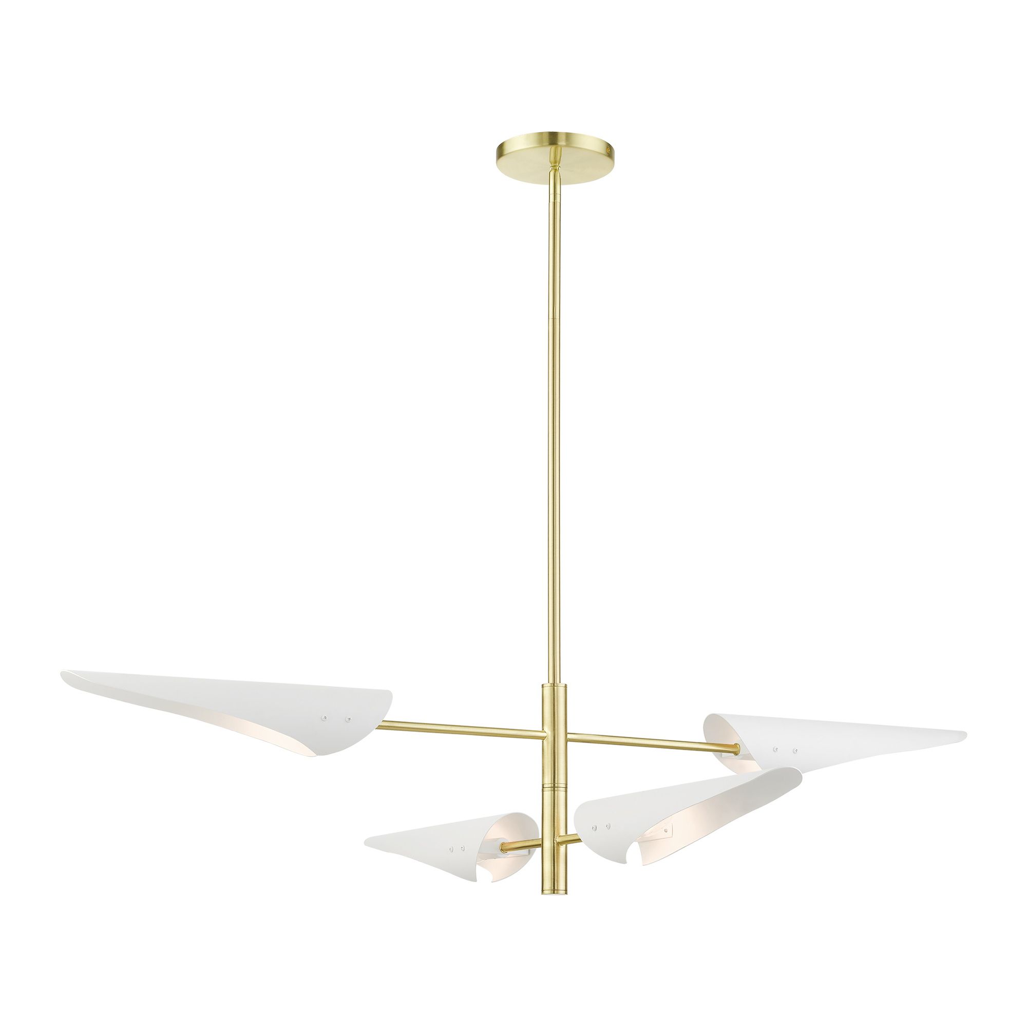 Livex Lighting Capistrano 38" Satin Brass 4-Light Modern Chandelier