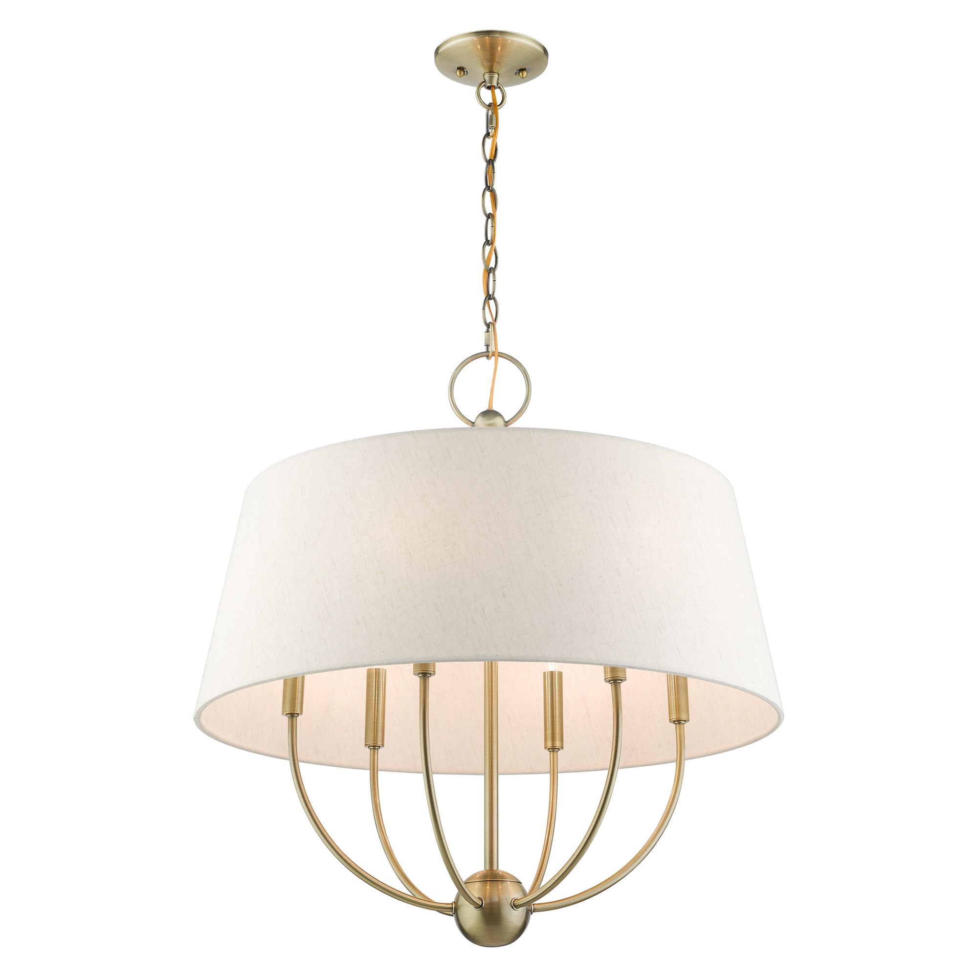 Livex Lighting Cartwright 24" Antique Brass 6-Light Drum Chandelier in scene