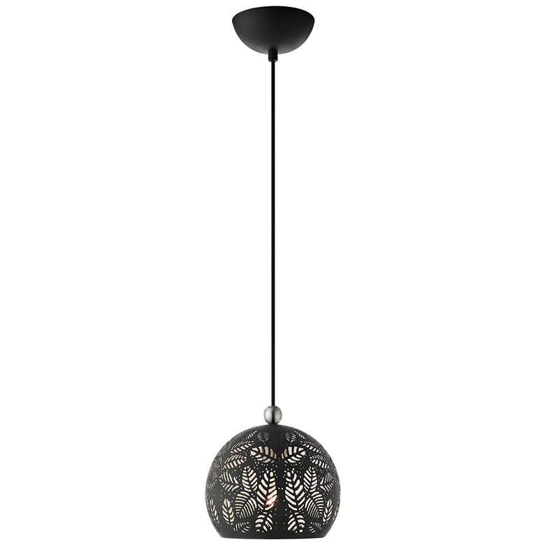 Image 2 Livex Lighting Chantily 8" Wide Black Metal Globe Mini Pendant Light