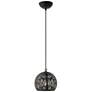 2_Livex Lighting Chantily 8" Wide Black Metal Globe Mini Pendant Light