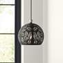 1_Livex Lighting Chantily 8" Wide Black Metal Globe Mini Pendant Light