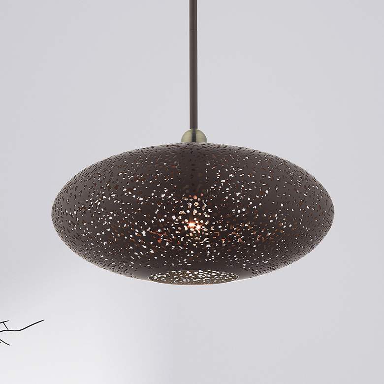 Image 1 Livex Lighting Charlton 16" Wide Bronze Orb Modern Pendant