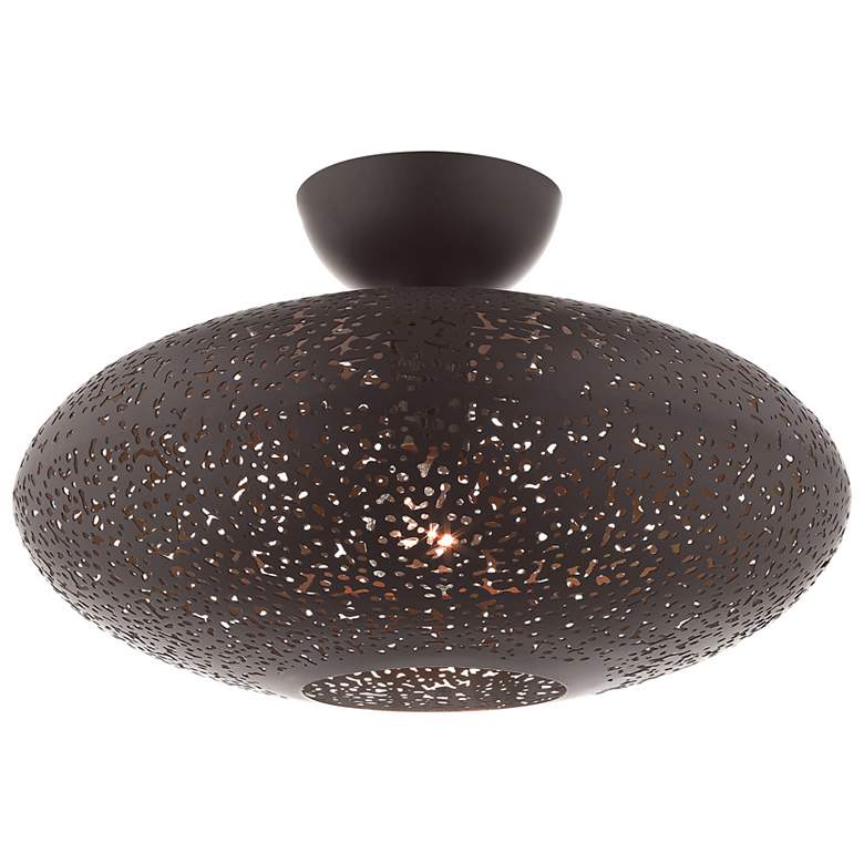 Image 2 Livex Lighting Charlton 16" Wide Modern Orb Bronze Ceiling Light