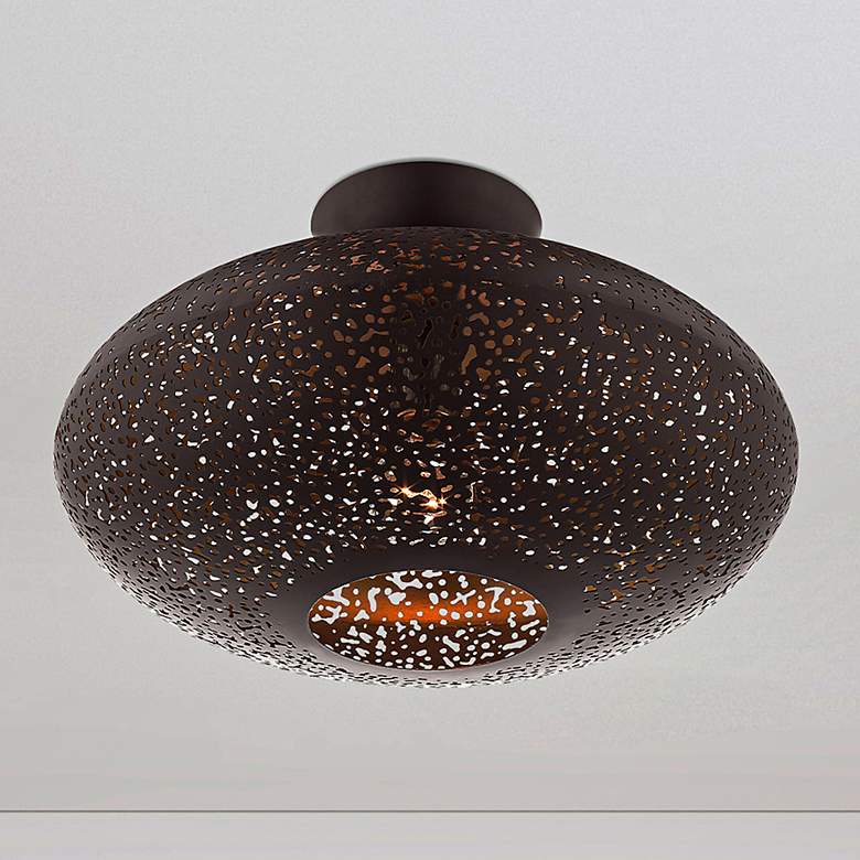Image 1 Livex Lighting Charlton 16" Wide Modern Orb Bronze Ceiling Light