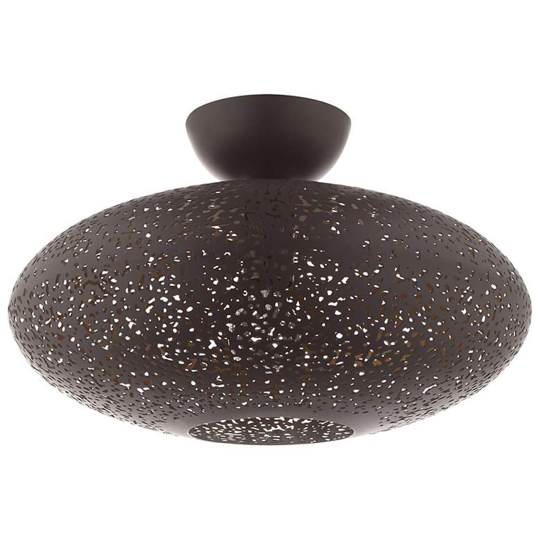 Image 4 Livex Lighting Charlton 16" Wide Modern Orb Bronze Ceiling Light more views