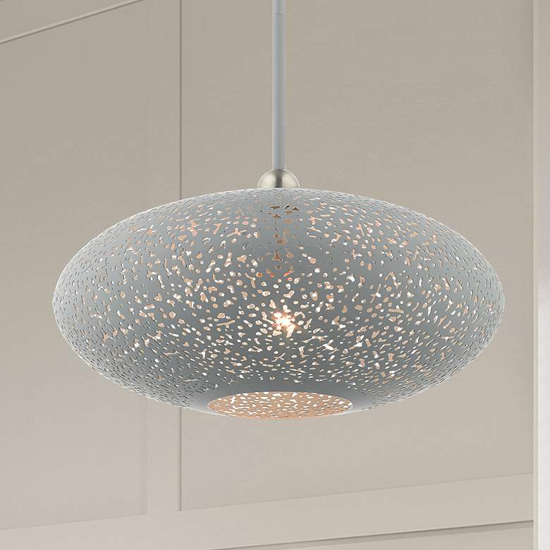 Image 1 Livex Lighting Charlton 16" Wide Modern Orb Nordic Gray Pendant