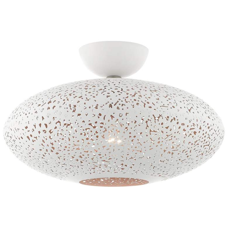 Image 1 Livex Lighting Charlton 16" Wide White Orb Modern Ceiling Light