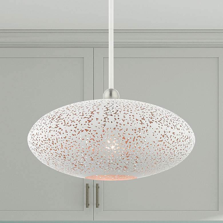 Image 1 Livex Lighting Charlton 16" Wide White Orb Modern Pendant