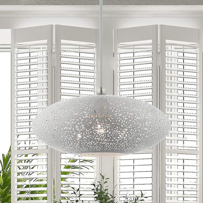 Image 1 Livex Lighting Charlton 20" Wide 3-Light White Orb Modern Pendant