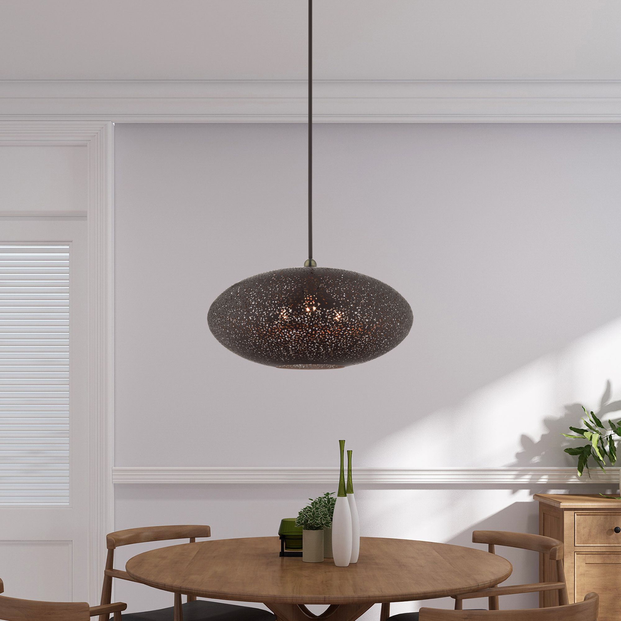 Livex Lighting Charlton 24" Wide 3-Light Bronze Orb Modern Pendant