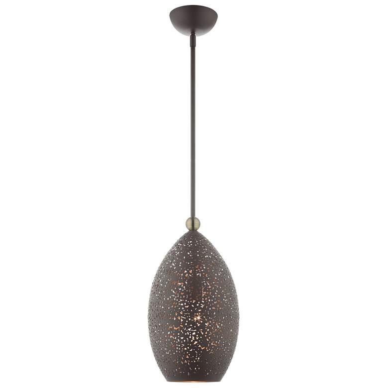Image 1 Livex Lighting Charlton 9" Wide Modern Bronze Mini-Pendant