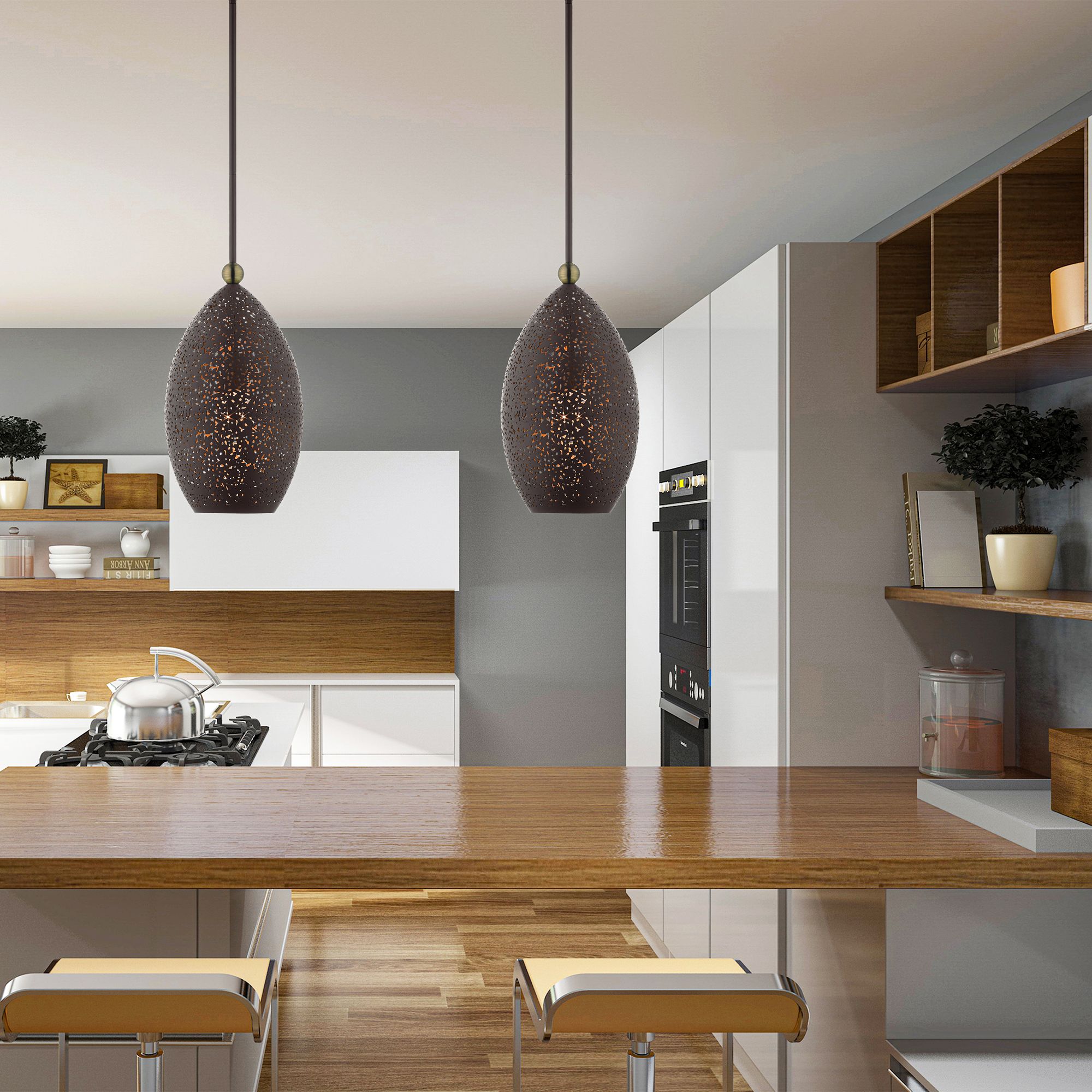 Livex Lighting Charlton 9" Wide Modern Bronze Mini-Pendant