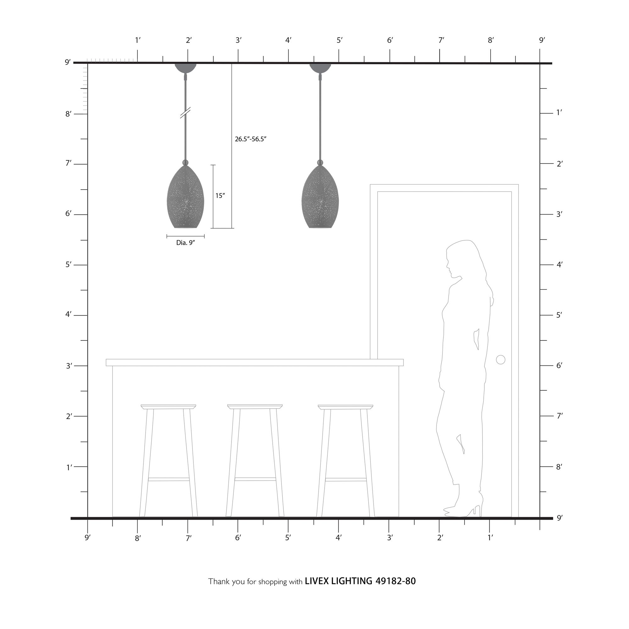 Livex Lighting Charlton 9" Wide Nordic Gray Modern Mini-Pendant